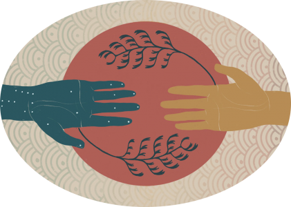 two hands round